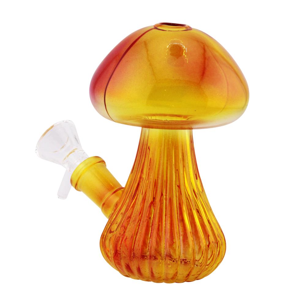 Shroom Bloom Glass Water Pipe-Orange