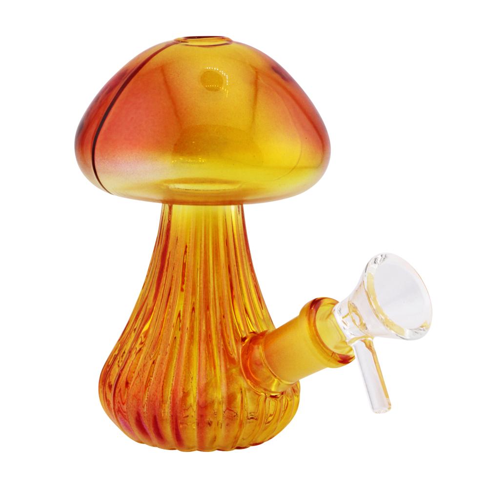 Shroom Bloom Glass Water Pipe-Orange