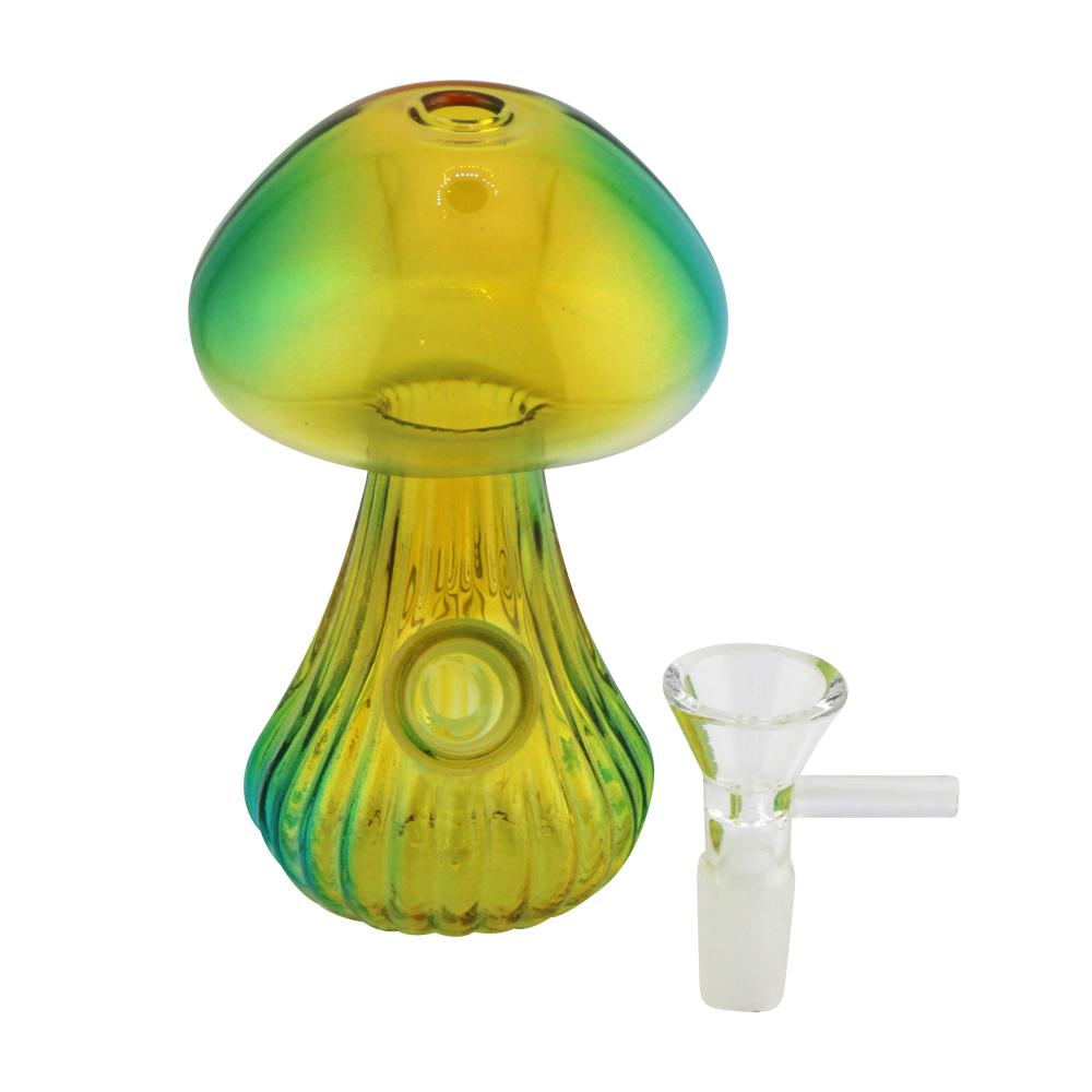 Shroom Bloom Glass Water Pipe-Yellow