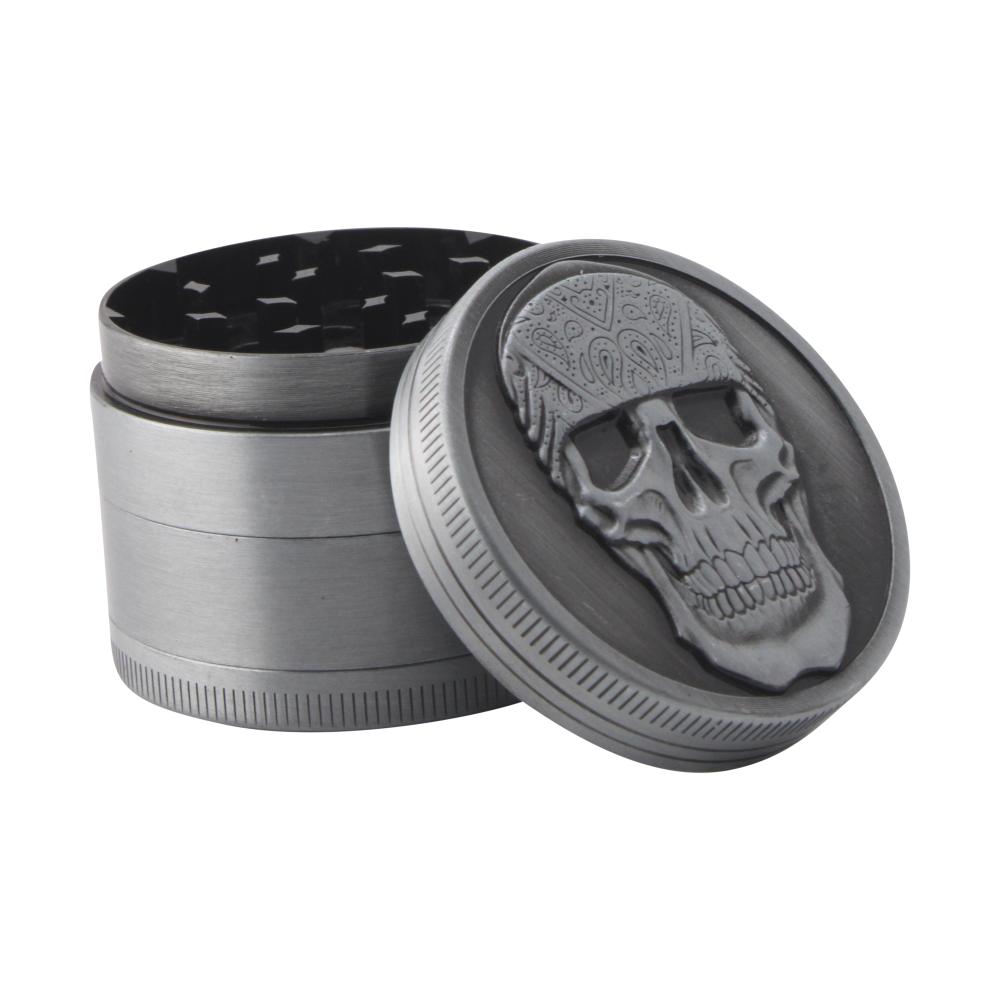 Skull Crown Metal Grinder-4 Piece-Silver