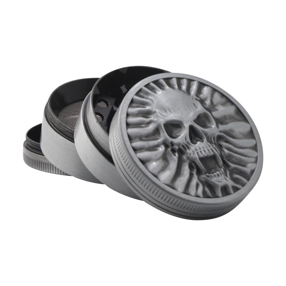 Skull Forge Metal Grinder-4 Piece-Silver