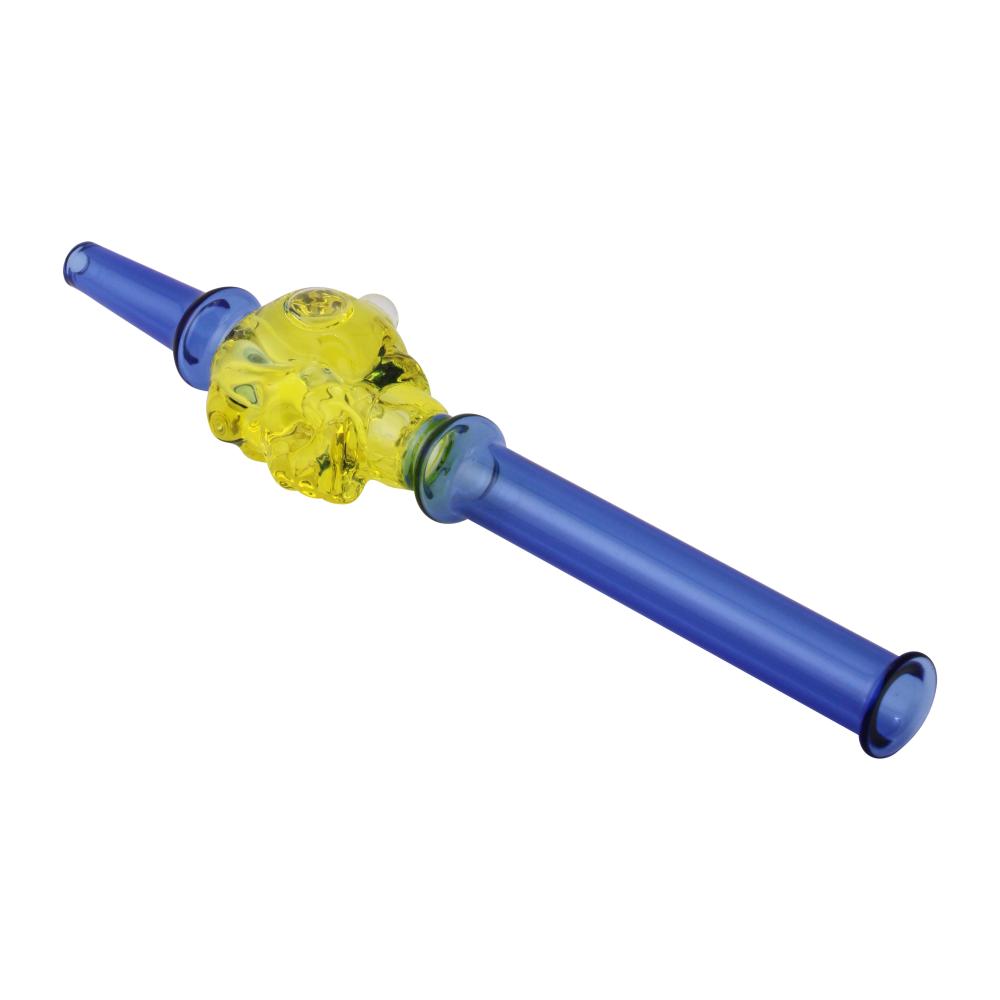 Skull Freeze Glass Nectar Collector-Blue and Green