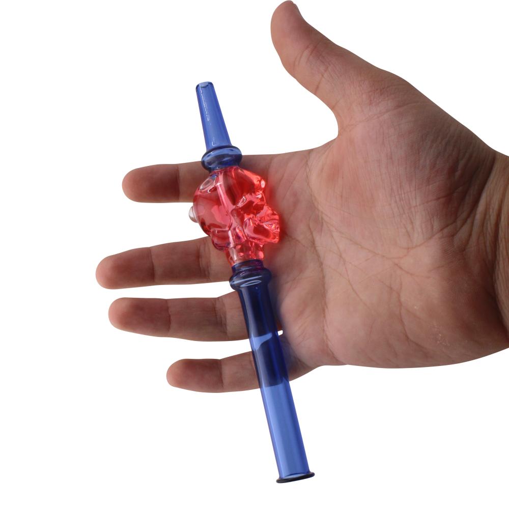 Skull Freeze Glass Nectar Collector-Blue and Red