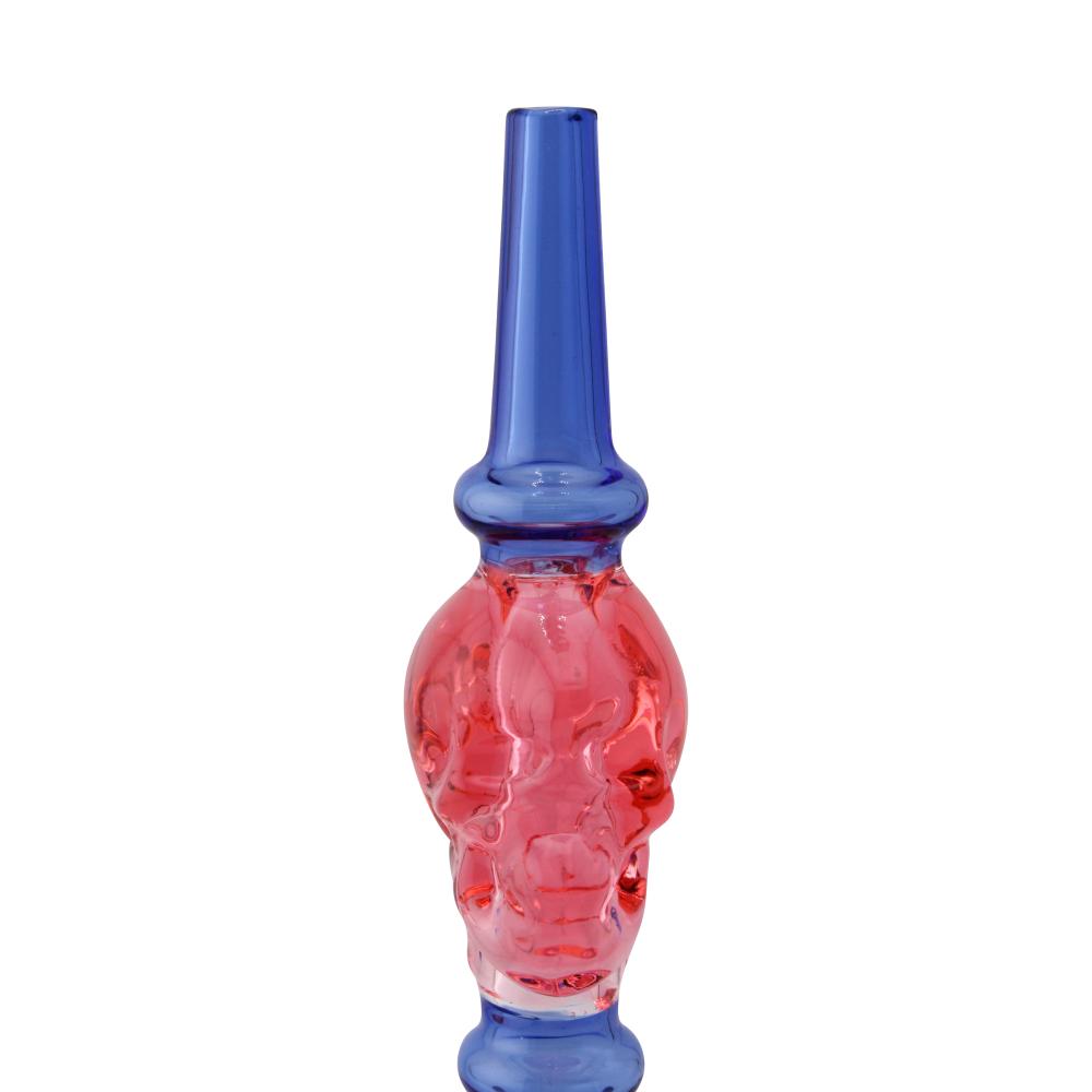 Skull Freeze Glass Nectar Collector-Blue and Red
