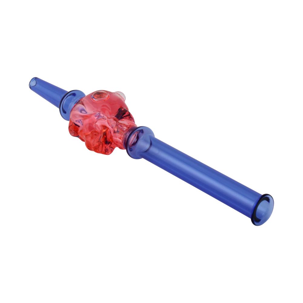 Skull Freeze Glass Nectar Collector-Blue and Red