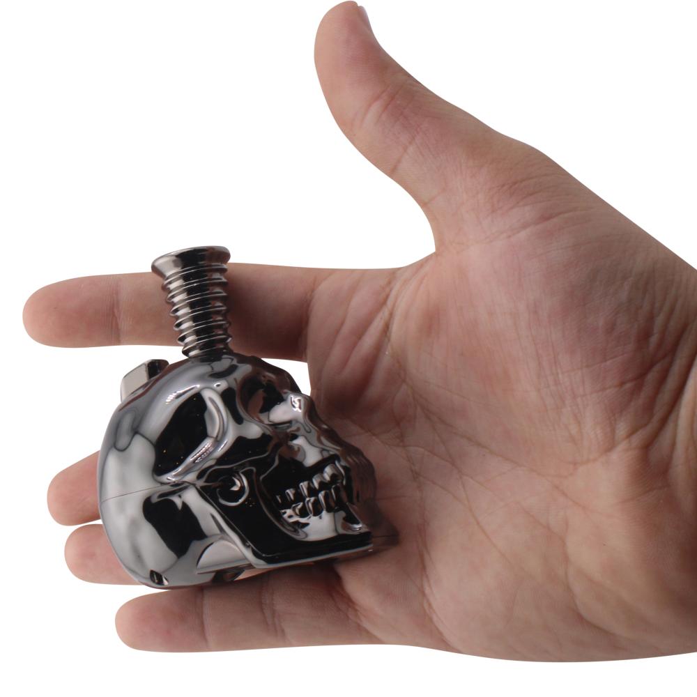 Skull Shiny Torch Lighter-Black