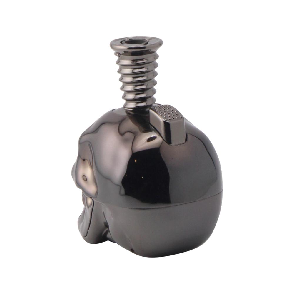 Skull Shiny Torch Lighter-Black