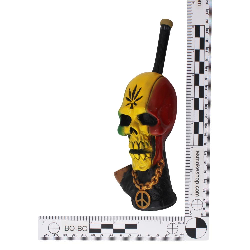 Skull Wooden Hand Pipe-Mix