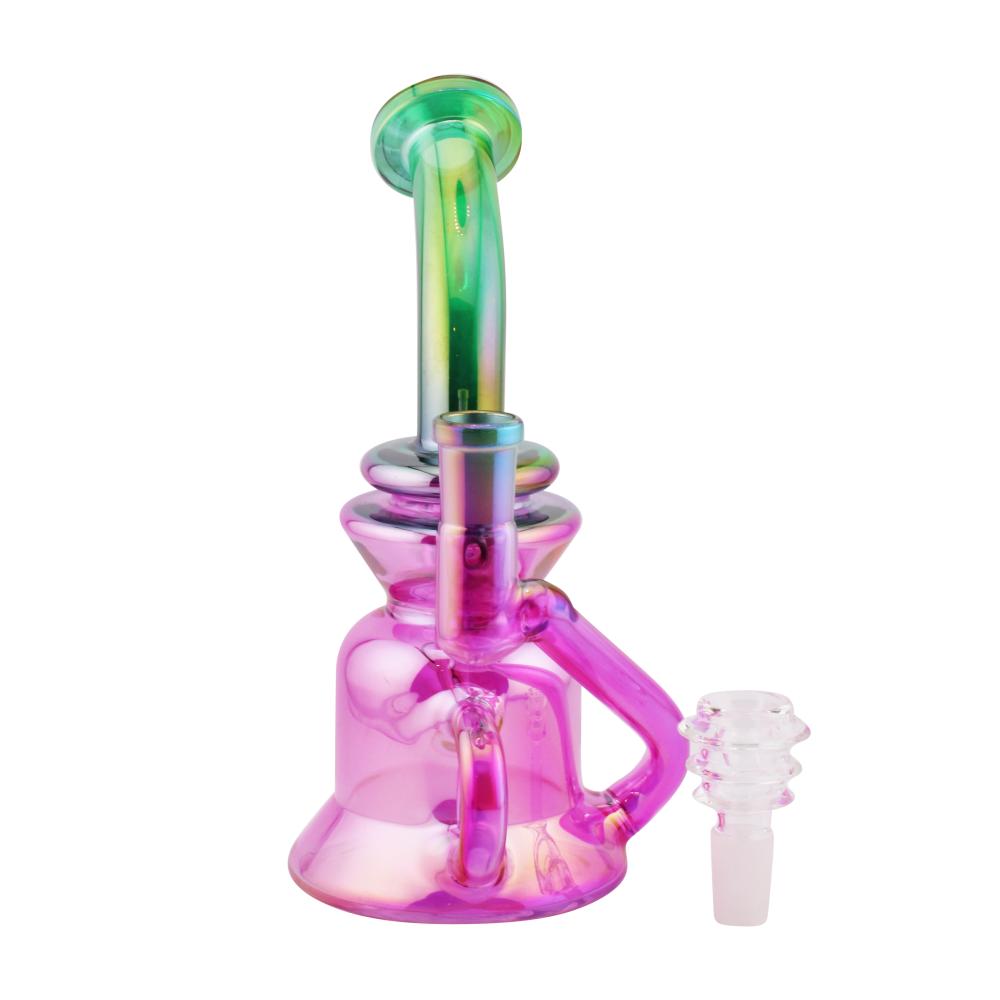 Skyfoam Splash Glass Water Pipe-Green and Pink