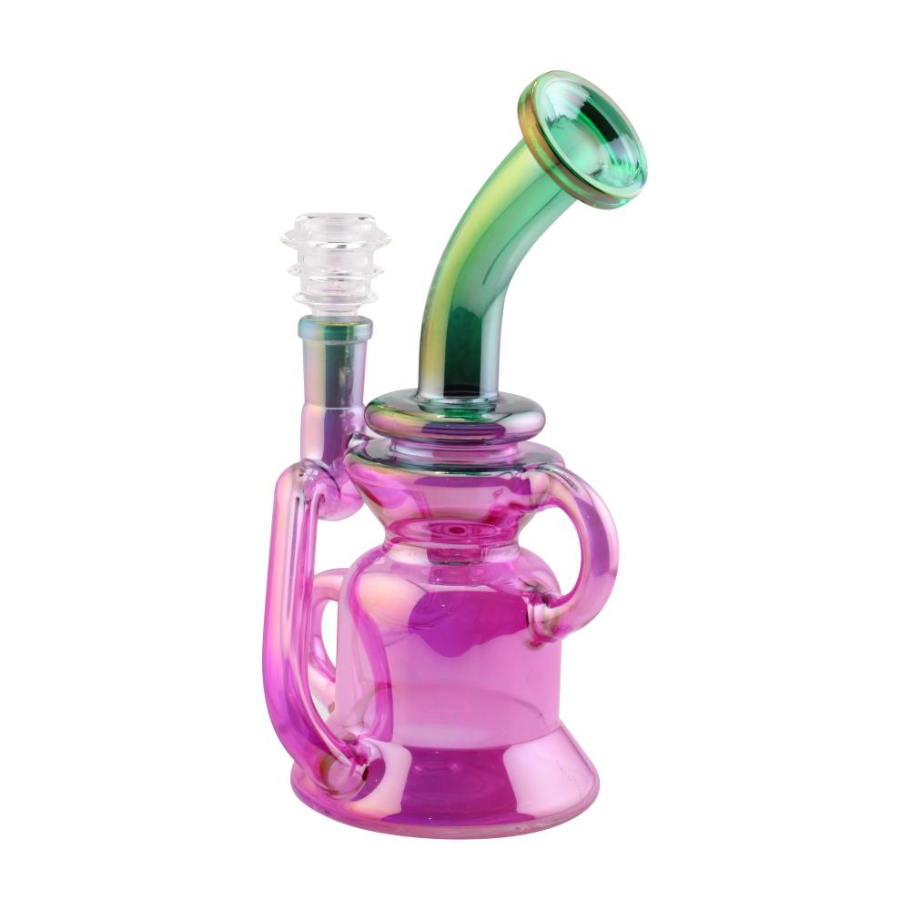 Skyfoam Splash Glass Water Pipe-Green and Pink