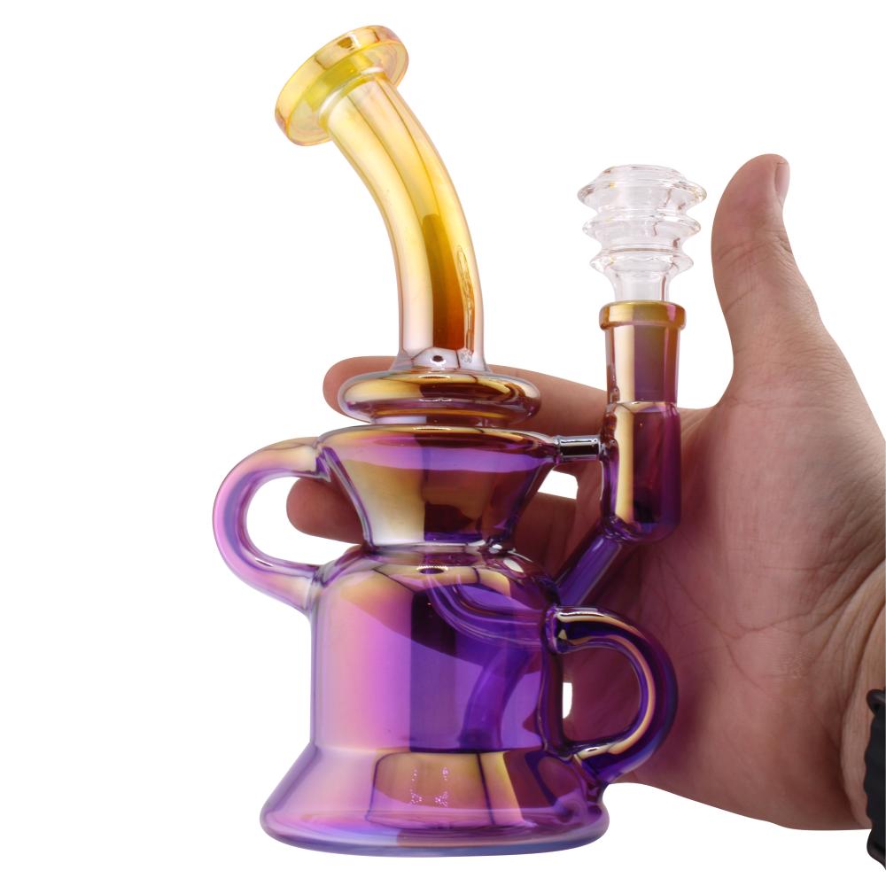 Skyfoam Splash Glass Water Pipe-Yellow and Purple