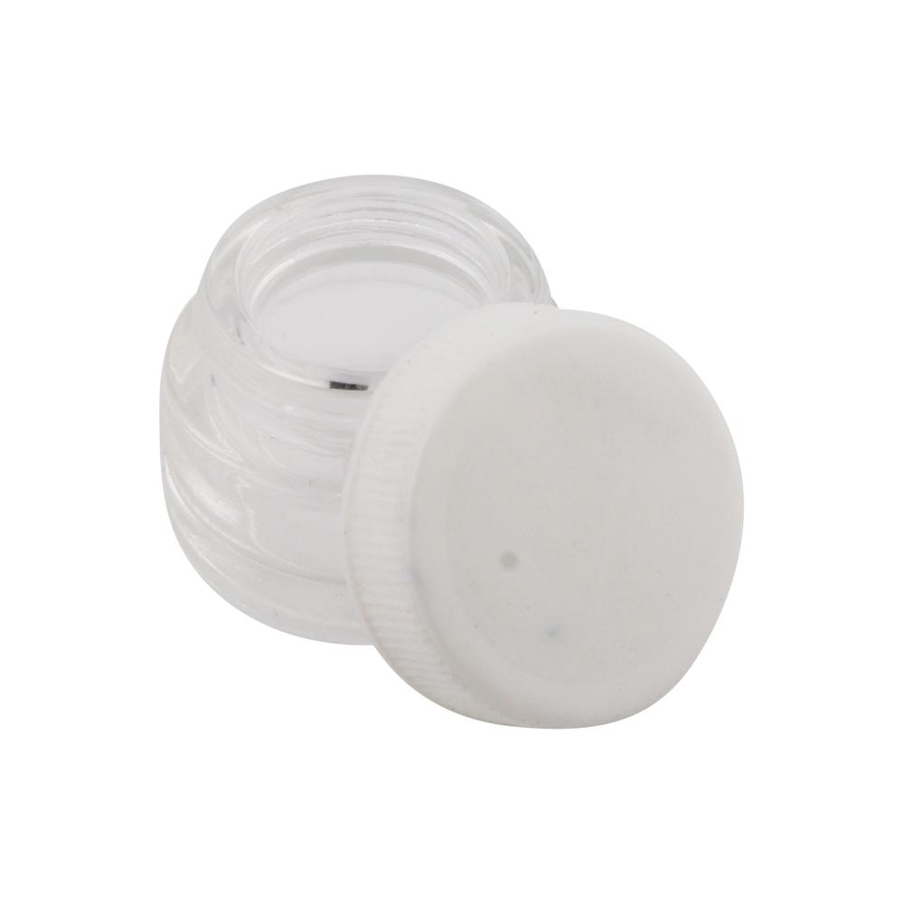 Small Glass Container With Screw Cap-White