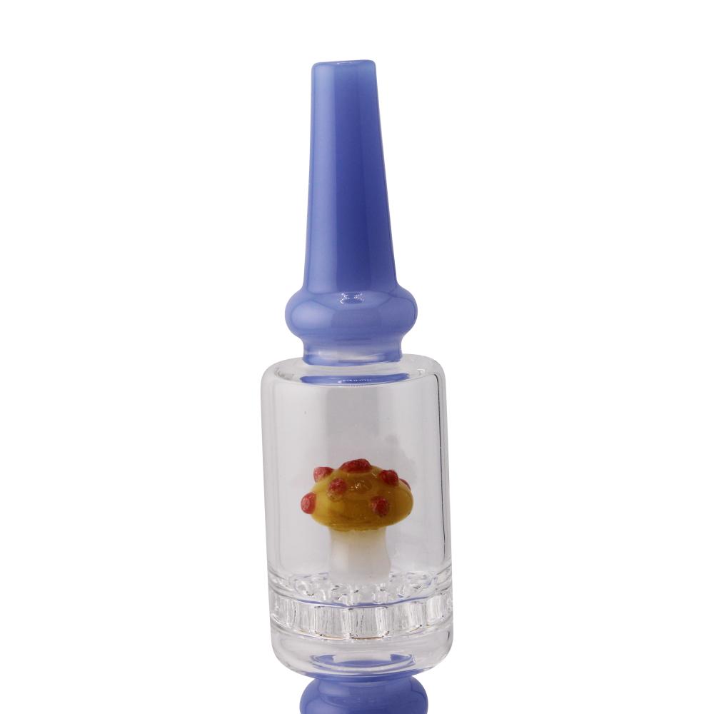 Small Mushroom Glass Nectar Collector-Blue