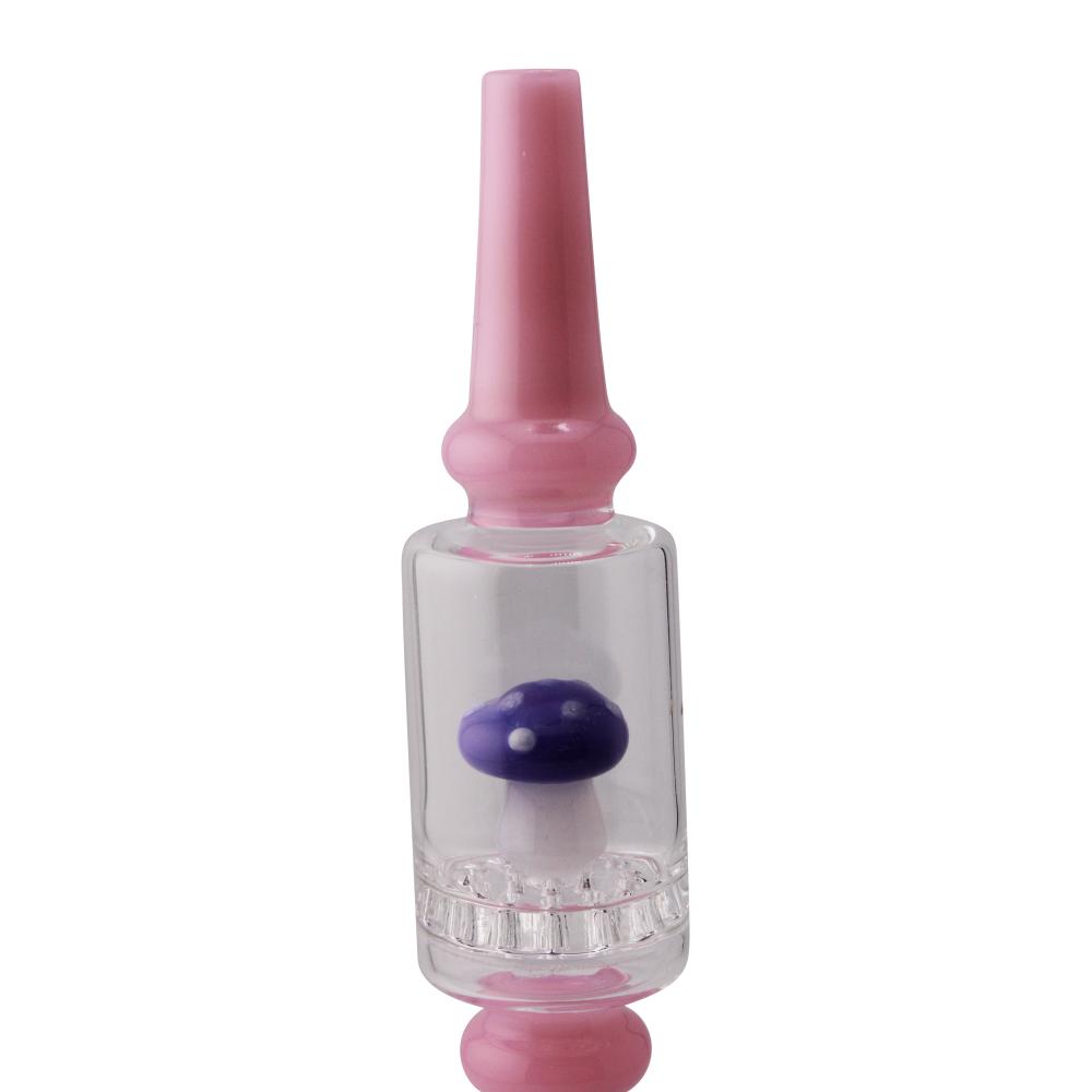Small Mushroom Glass Nectar Collector-Pink