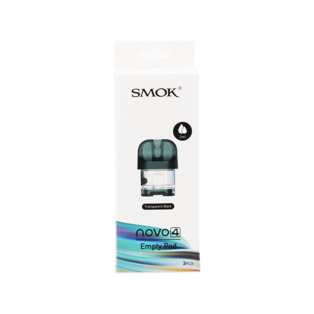 SMOK Novo 4 Empty Pod 3 PCS-Transparent Black
