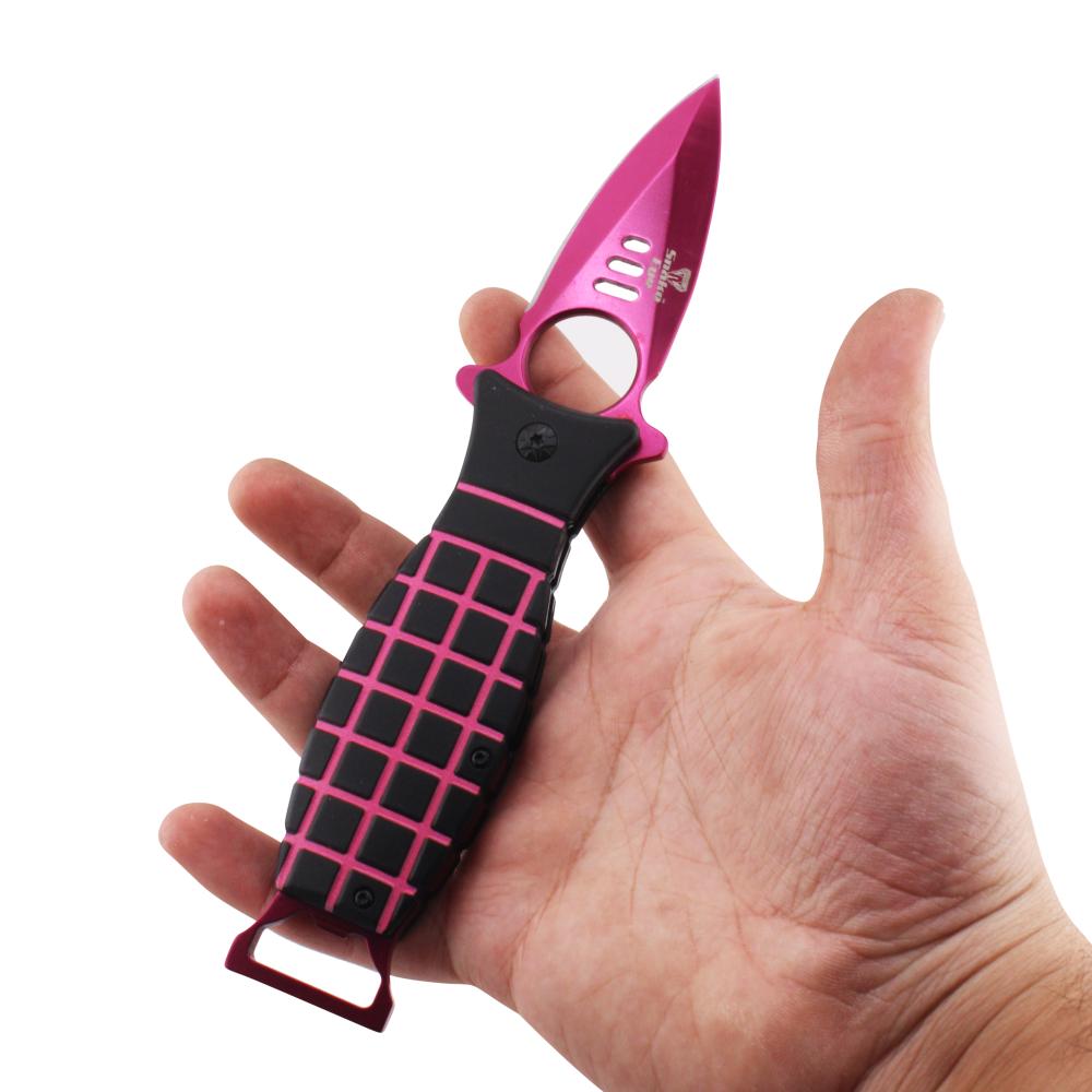 Snake Eye N35 Folding Metal Pocket Knife-Pink