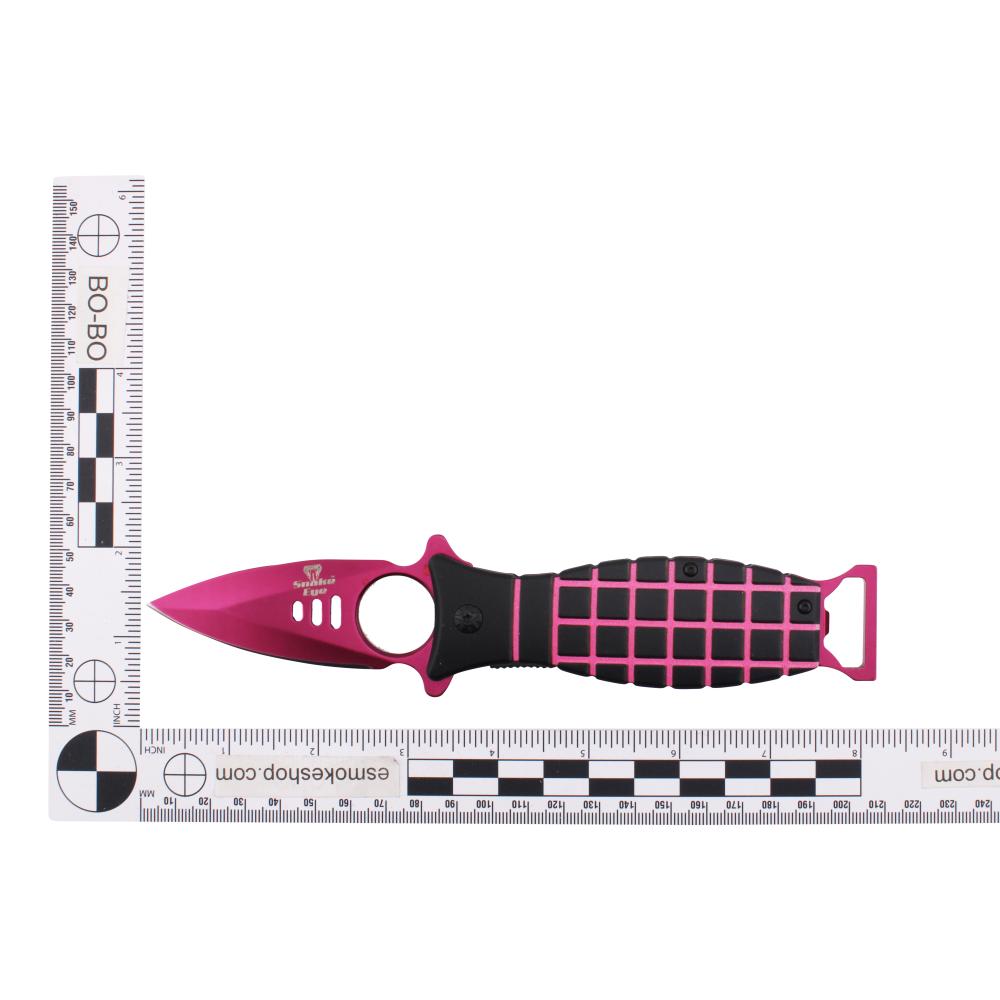 Snake Eye N35 Folding Metal Pocket Knife-Pink