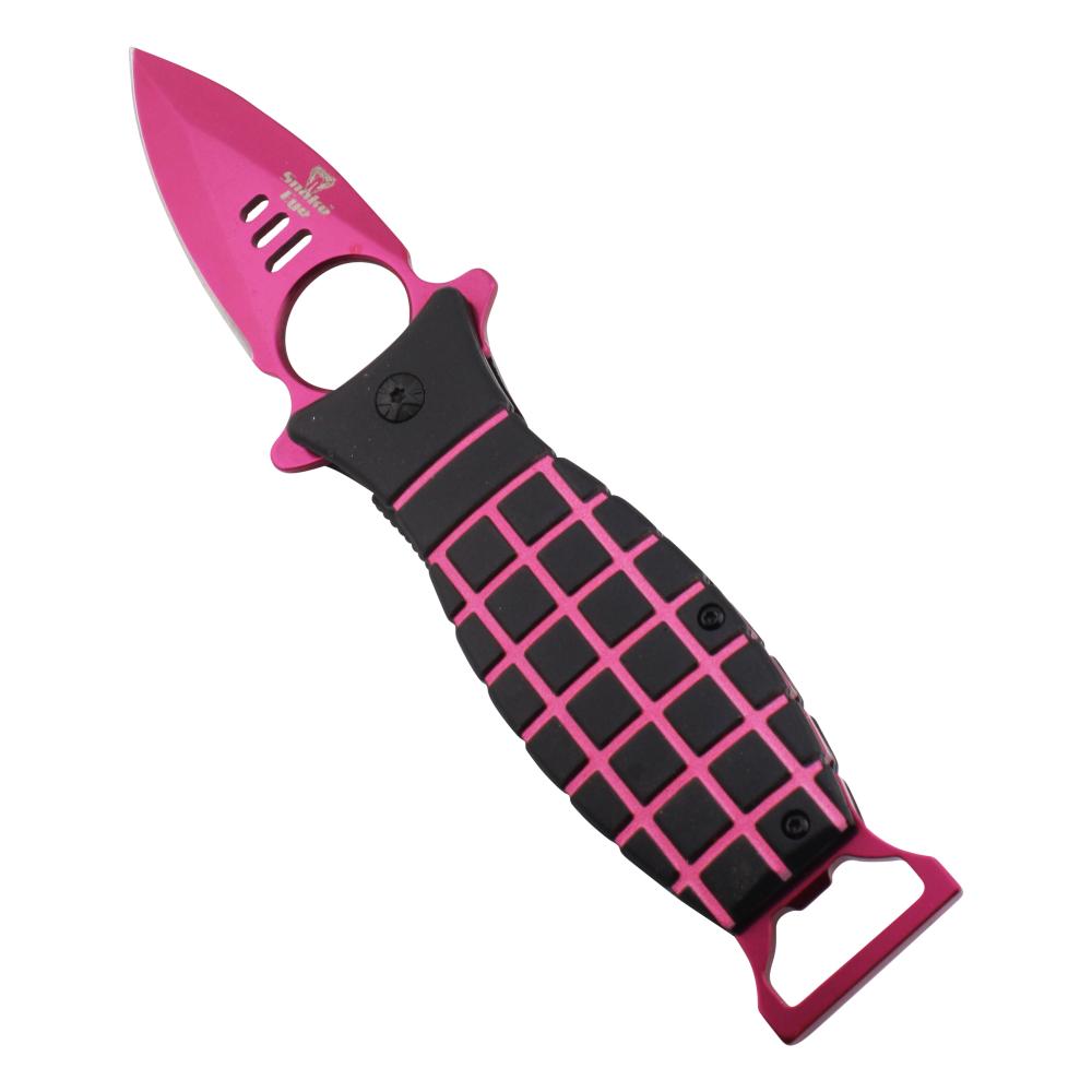 Snake Eye N35 Folding Metal Pocket Knife-Pink