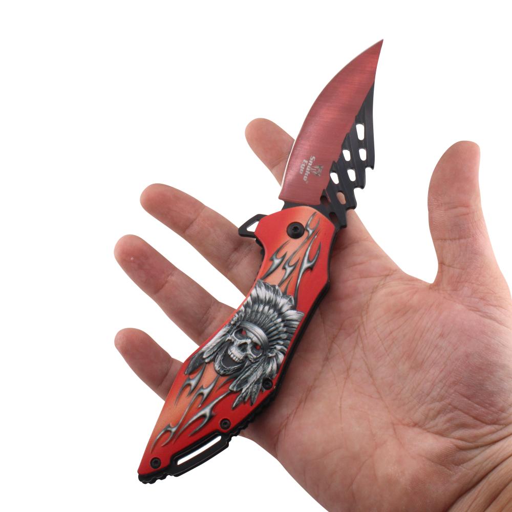 Snake Eye N38 Folding Metal Pocket Knife-Red