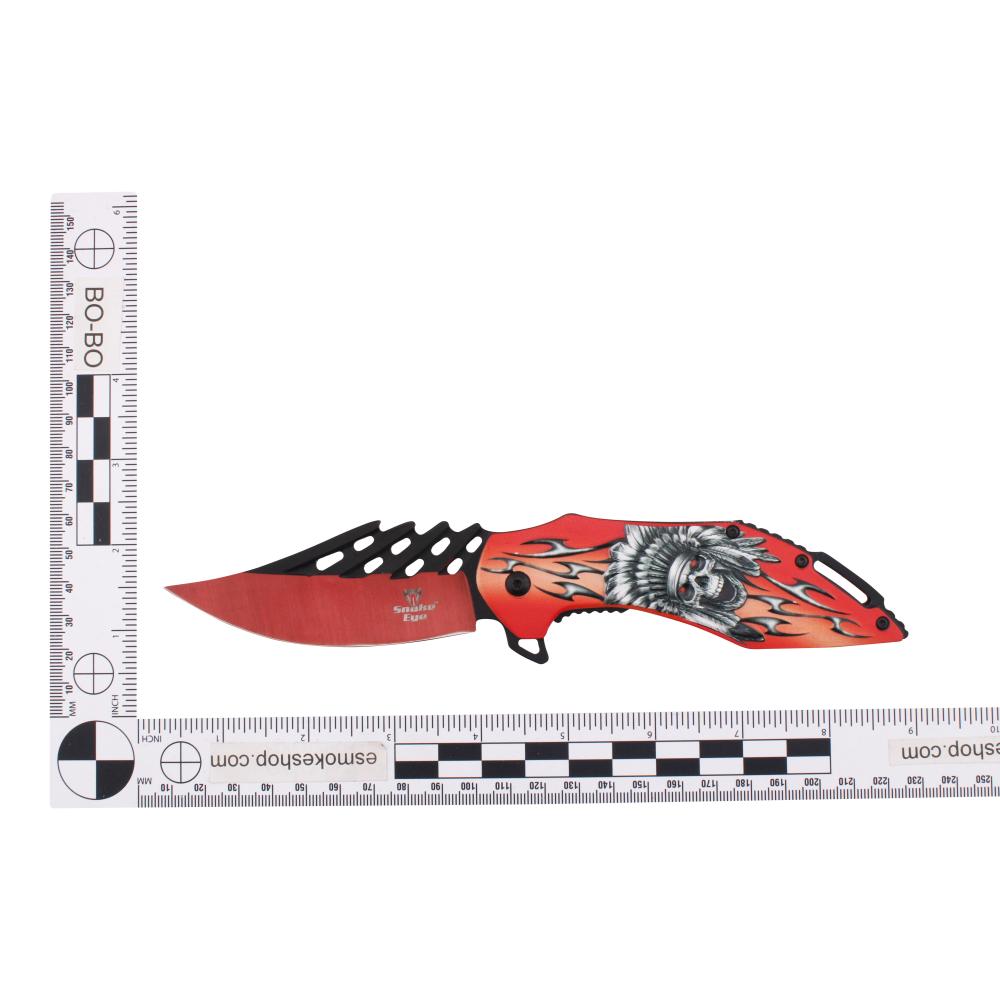 Snake Eye N38 Folding Metal Pocket Knife-Red