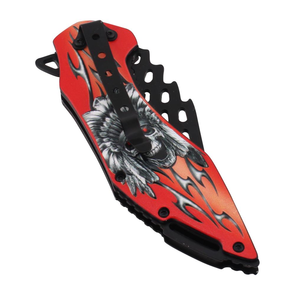 Snake Eye N38 Folding Metal Pocket Knife-Red