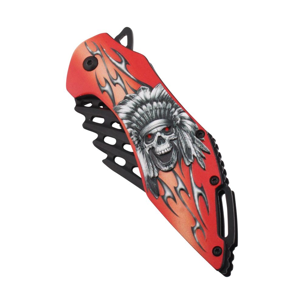 Snake Eye N38 Folding Metal Pocket Knife-Red