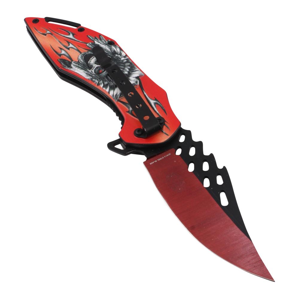 Snake Eye N38 Folding Metal Pocket Knife-Red