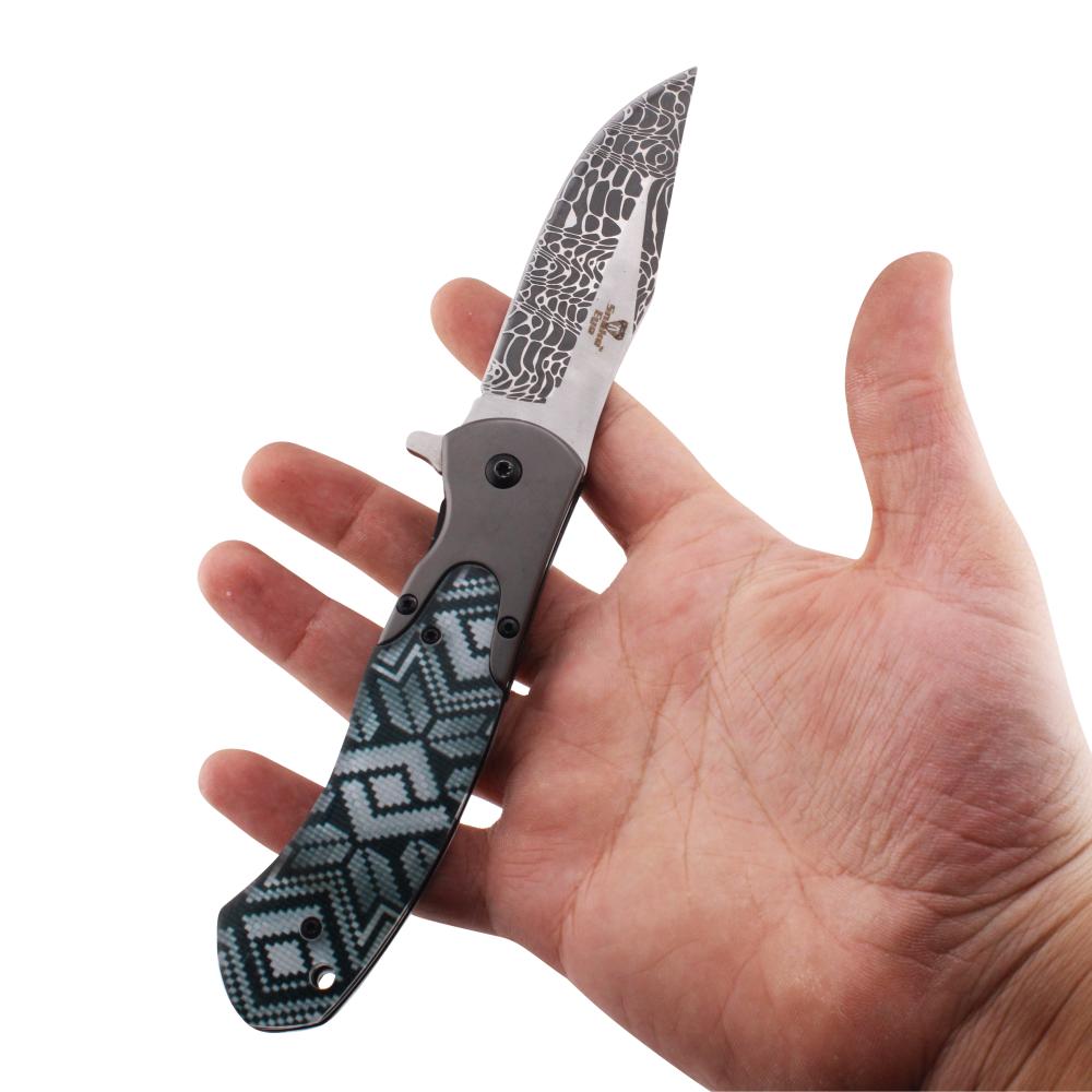 Snake Eye N39 Folding Metal Pocket Knife-Blue