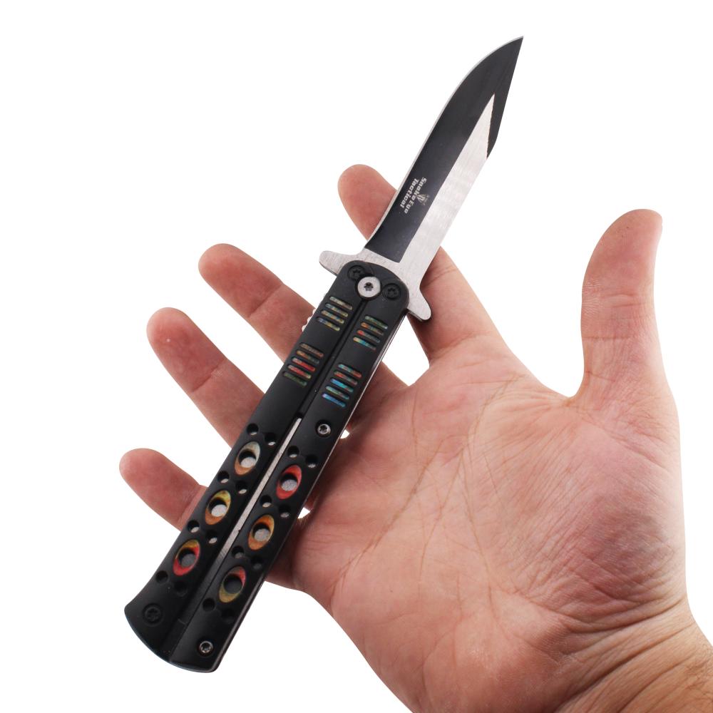 Snake Eye Tactical N42 Folding Metal Pocket Knife-Black