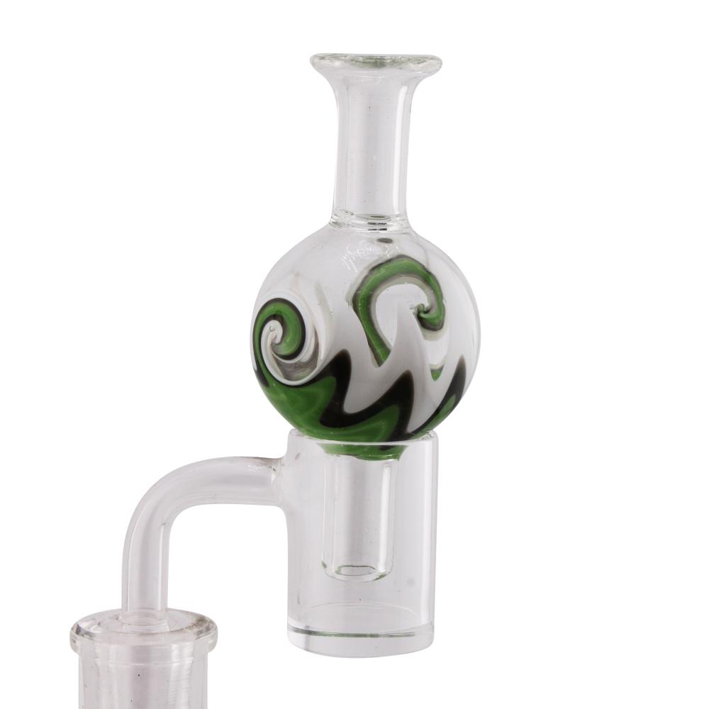 Spiral Twist Glass Carb Cap-Green
