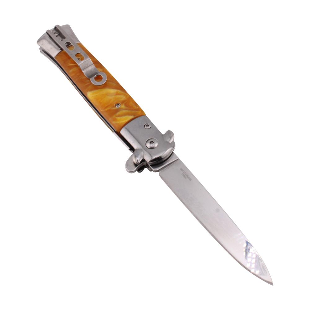 Stiletto N16 Folding Metal Pocket Knife-Yellow