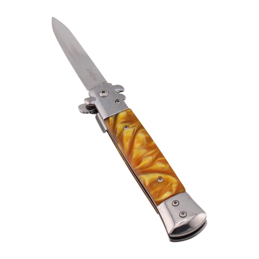 Stiletto N16 Folding Metal Pocket Knife-Yellow