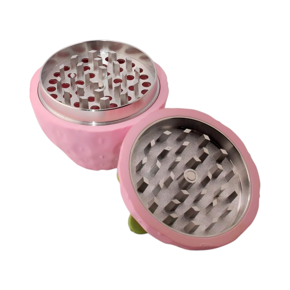 Strawberry Shape Plastic Grinder-3 Piece-Light Pink