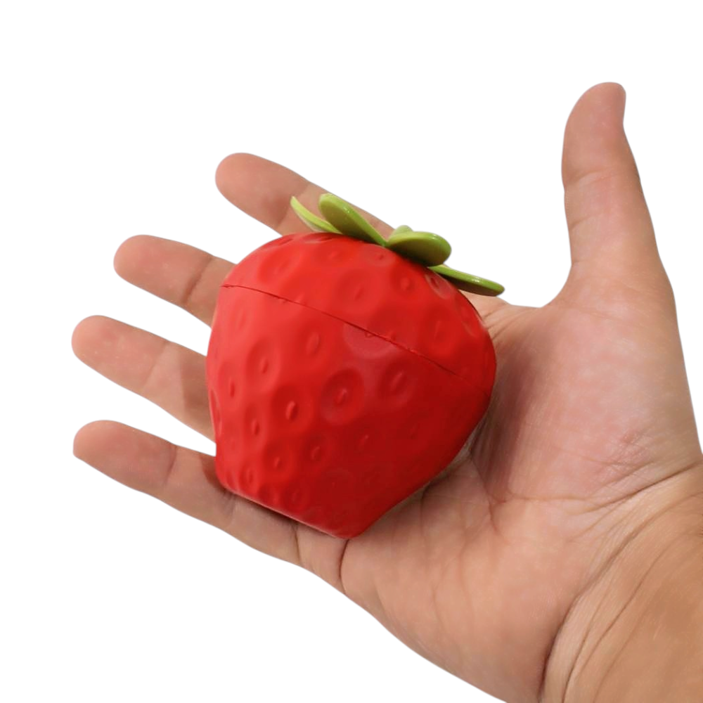 Strawberry Shape Plastic Grinder-3 Piece-Red