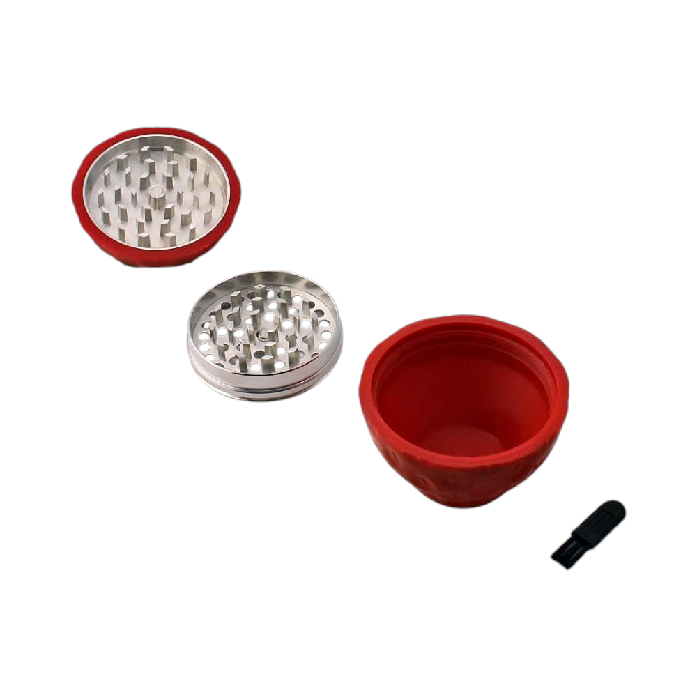 Strawberry Shape Plastic Grinder-3 Piece-Red