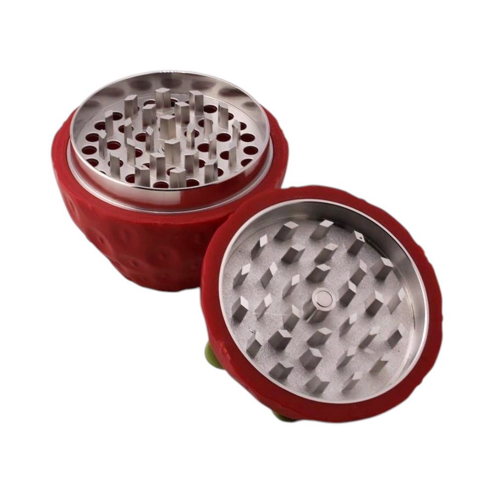 Strawberry Shape Plastic Grinder-3 Piece-Red