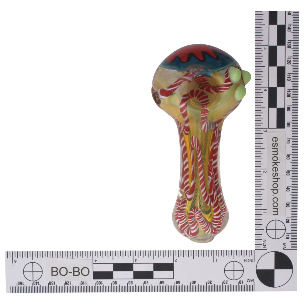 Sugar Wire Glass Hand Pipe-Red