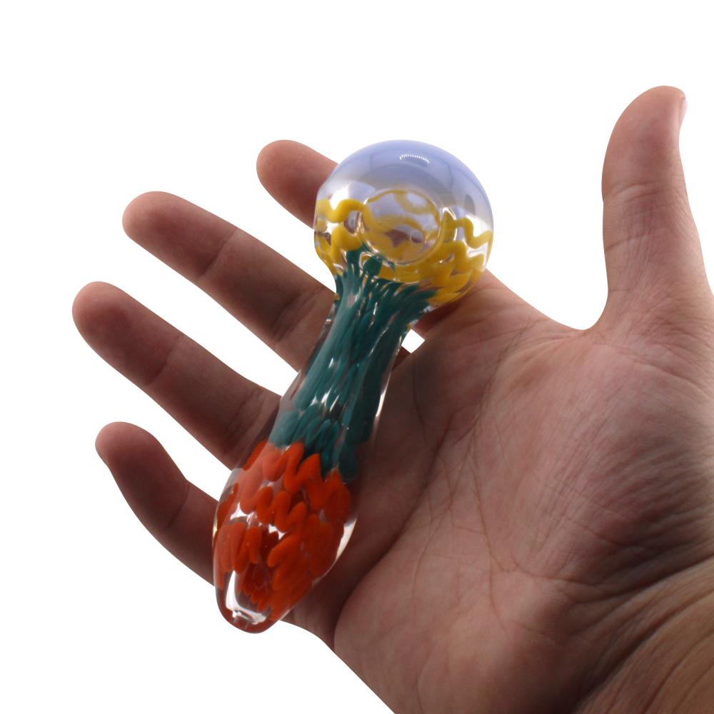 Summer T Glass Hand Pipe-Blue Mix