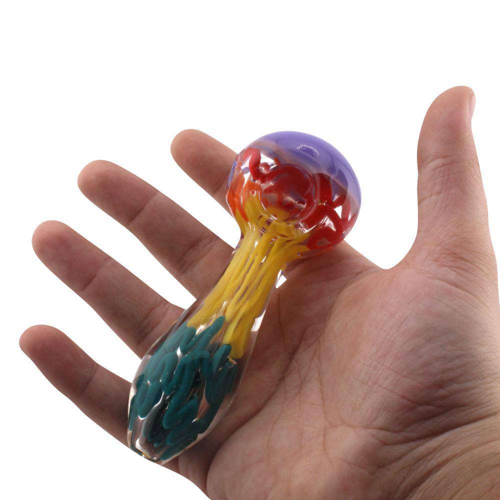 Summer T Glass Hand Pipe-Yellow Mix