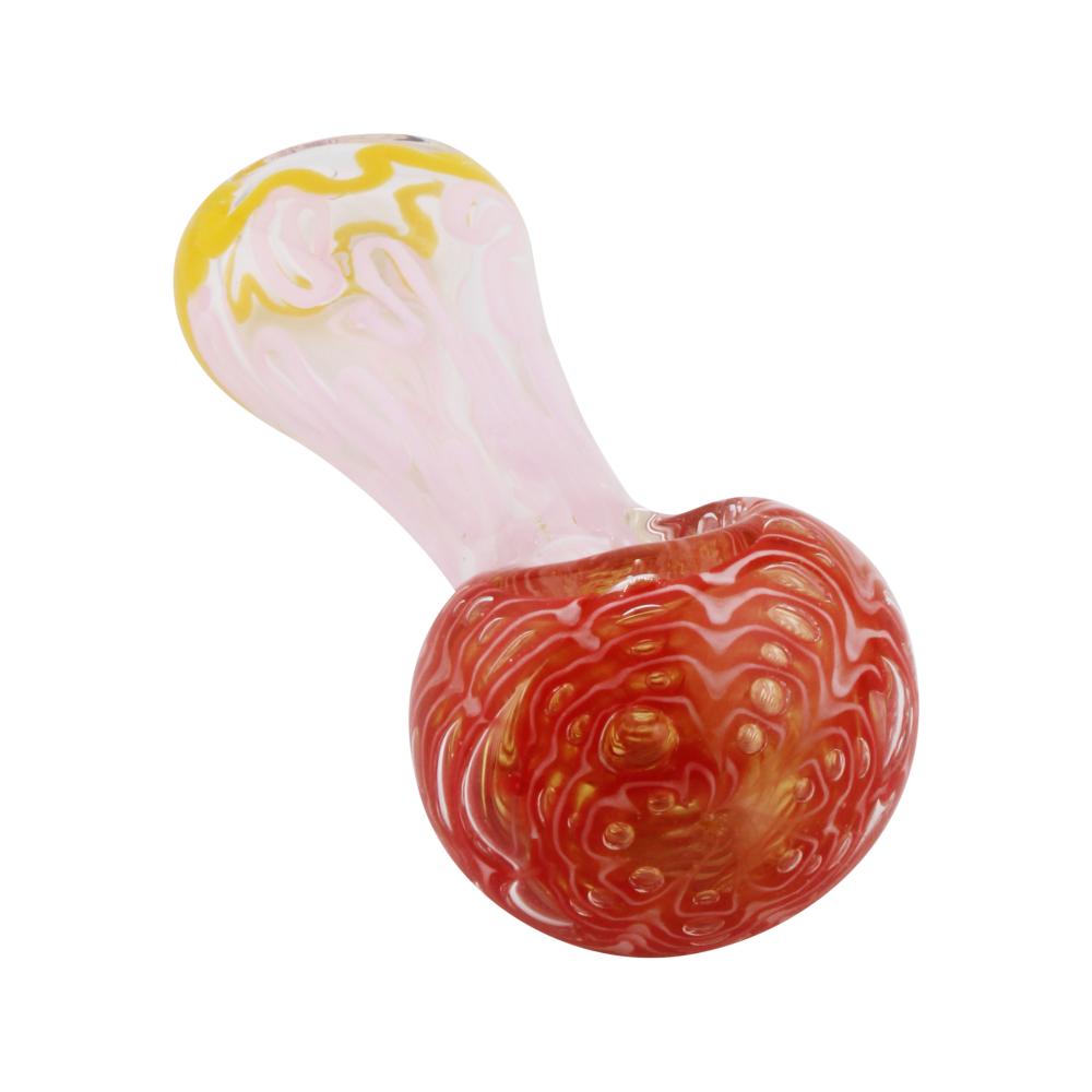 Sun Line Glass Hand Pipe-Crimson Red