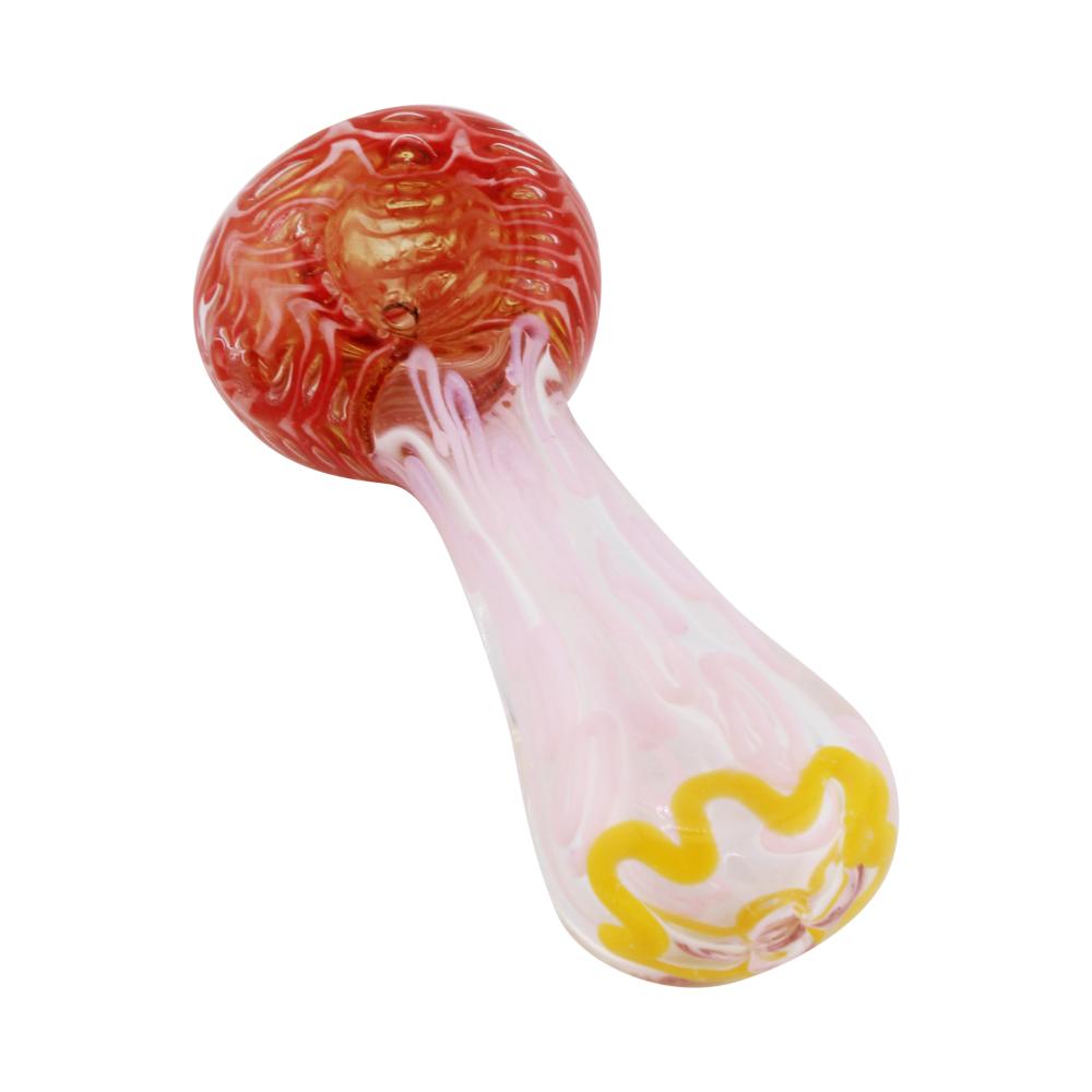 Sun Line Glass Hand Pipe-Crimson Red