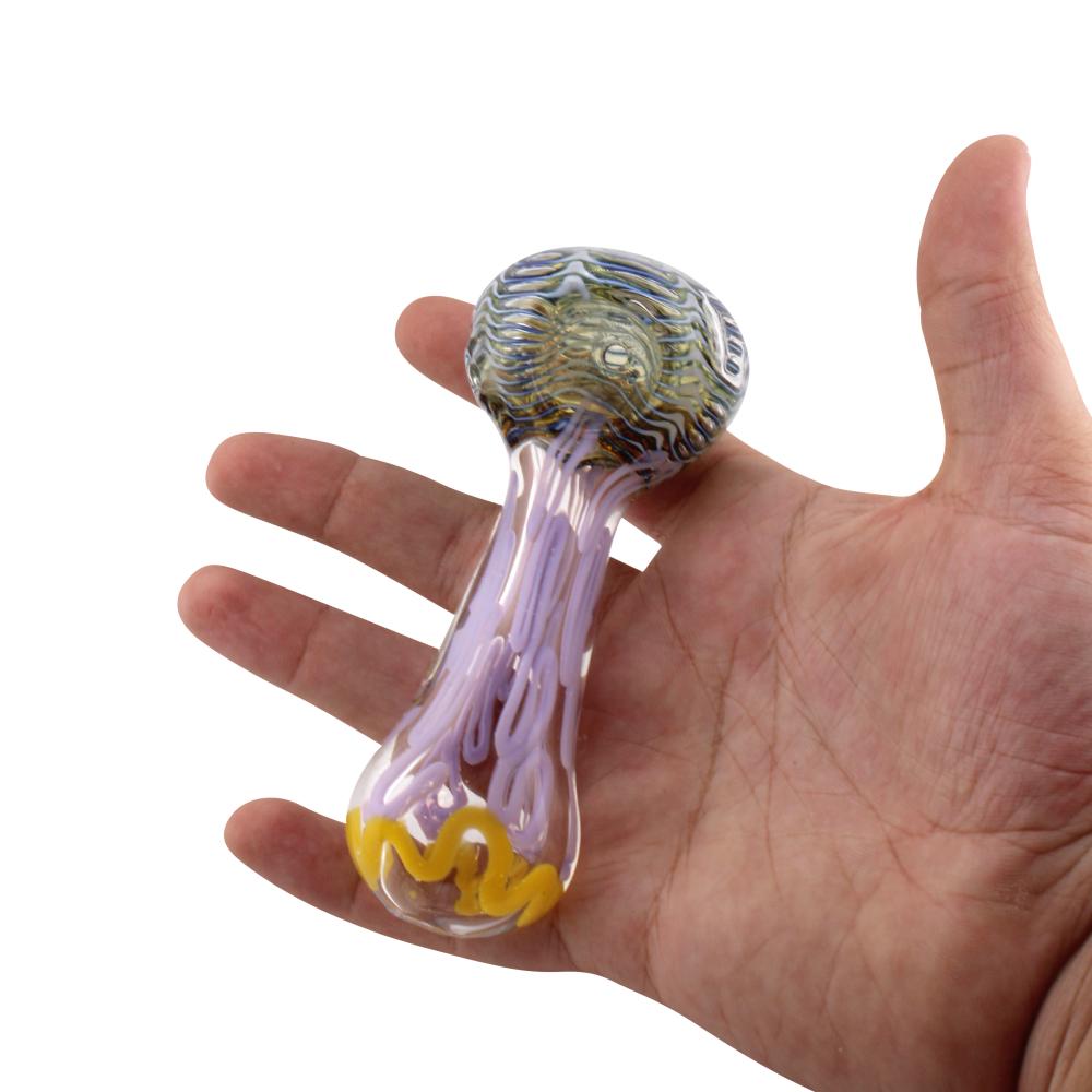 Sun Line Glass Hand Pipe-Purple