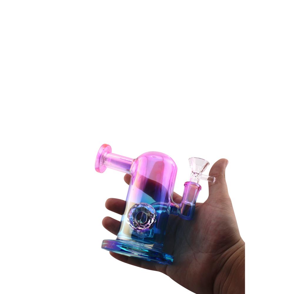 Sunset Fade Mini Glass Water Pipe-Pink and Blue