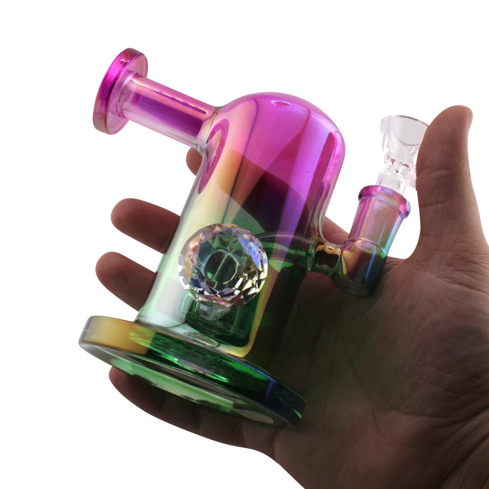 Sunset Fade Mini Glass Water Pipe-Purple and Green