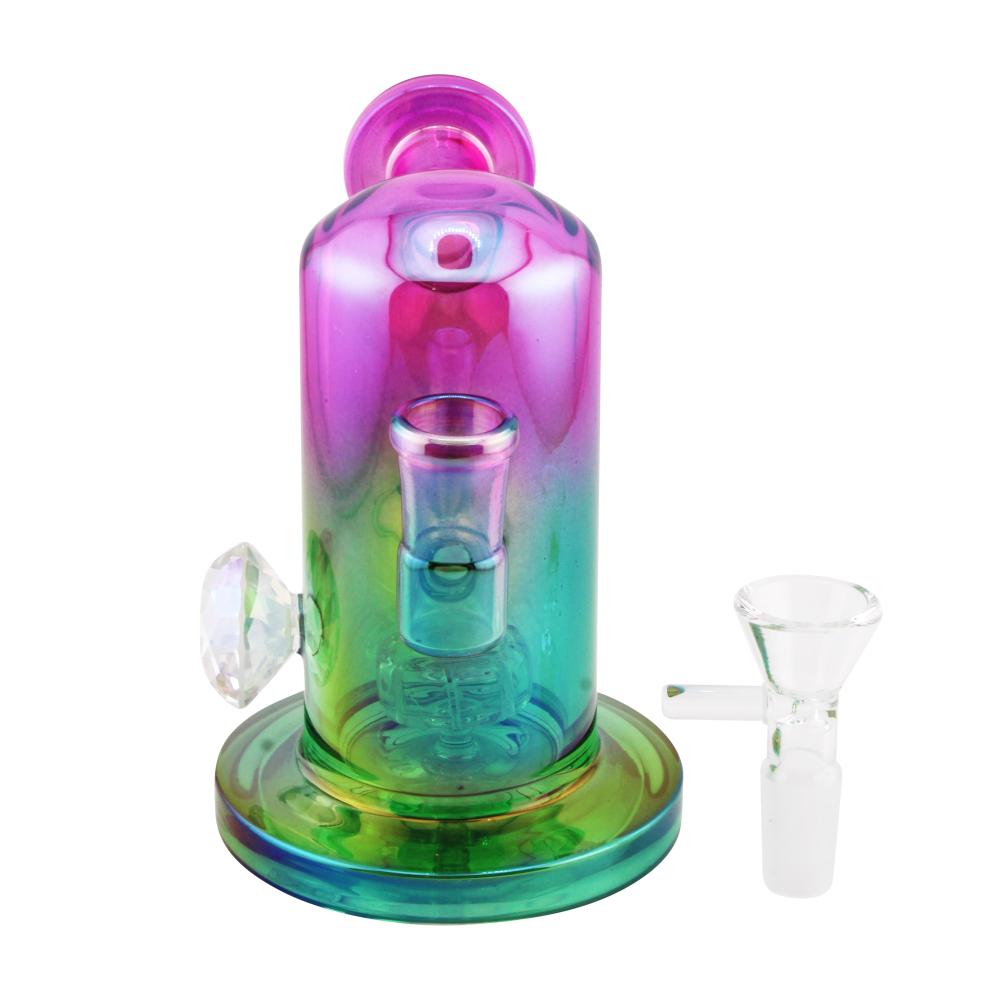 Sunset Fade Mini Glass Water Pipe-Purple and Green