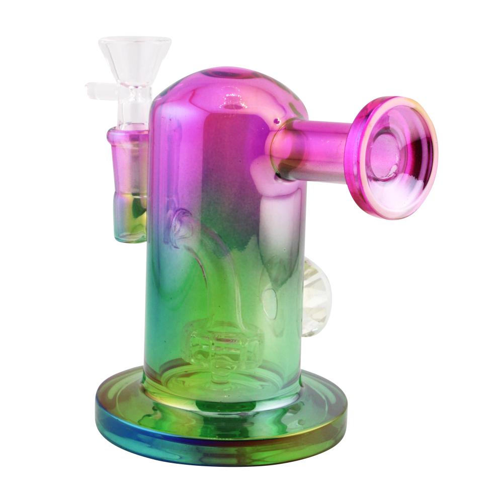 Sunset Fade Mini Glass Water Pipe-Purple and Green