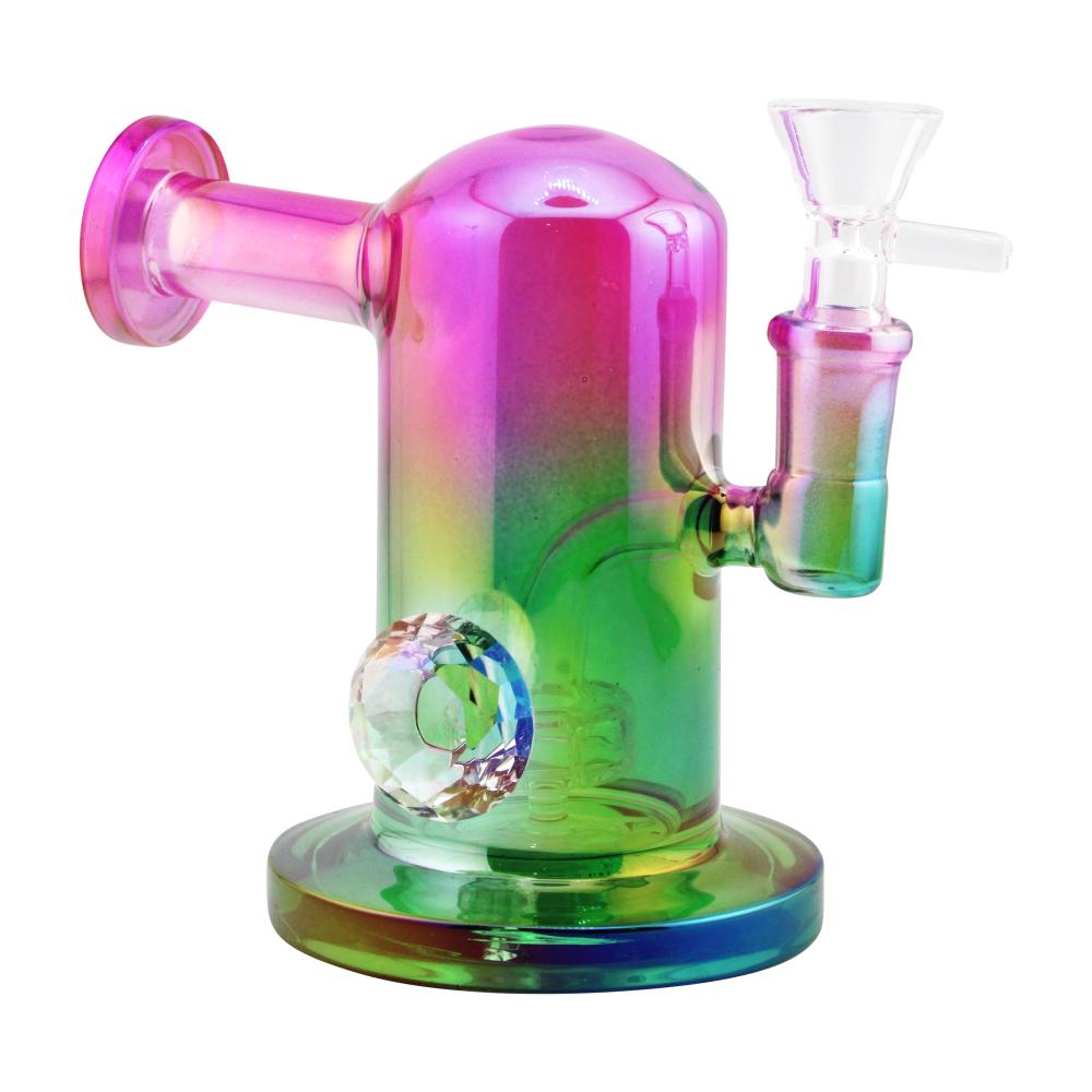 Sunset Fade Mini Glass Water Pipe-Purple and Green