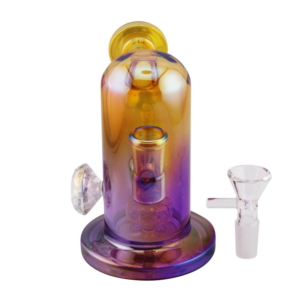 Sunset Fade Mini Glass Water Pipe-Purple and Yellow