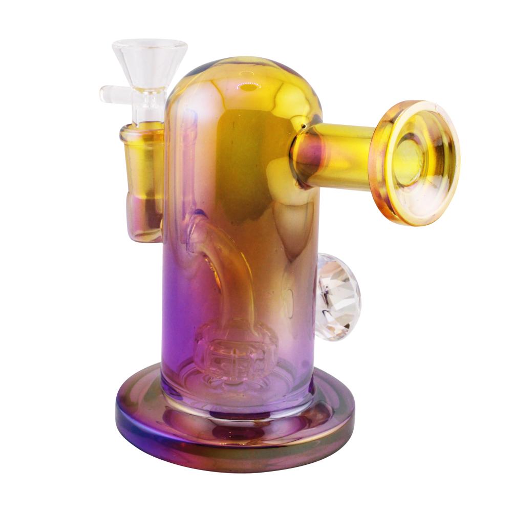 Sunset Fade Mini Glass Water Pipe-Purple and Yellow