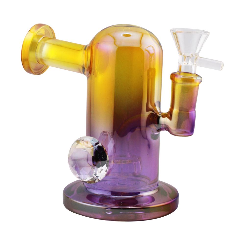 Sunset Fade Mini Glass Water Pipe-Purple and Yellow